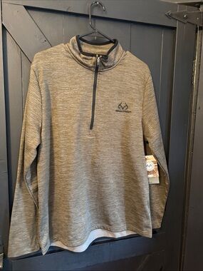 Realtree Olive Gray Heather Quarter-Zip Pullover